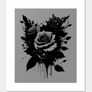 black rose tattoo Posters and Art